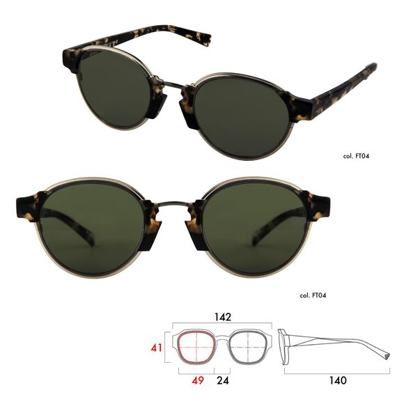 Bruno Chaussignand Compass Tortoise Round Sunglasses Handmade France 49-24